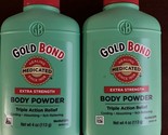 2 Gold Bond Body Powder Medicated Extra Strength 4 Oz WITH TALC Original... - £39.57 GBP