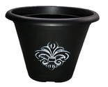 Garden Collection Flower/Plant Pot 10”Wx7 1/2”H Black/White-NEW-SHIPS N ... - $11.76