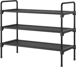 Kitsure Shoe Rack For Closet, Sturdy Shoe Shelf For Entryway,, Black - $29.94