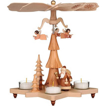 Christian Ulbricht Germany Christmas Pyramid Natural Angels Santa Tealig... - $188.09