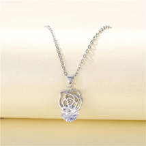 Crystal &amp; Silver-Plated Rose Pendant Necklace - $12.99