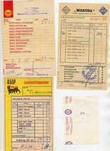 8 Europe Gas Receipts Aral Shell Esso AGIP 1960's-1970's - $23.76