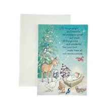 Hallmark Crown Christmas Card Lot of 8 Baby Jesus Forest Animals PX 171-5  - £10.74 GBP