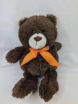 Animal Adventure Dark Brown Plush Orange Bow 11 Inch 2018 Stuffed Animal Toy - $9.95