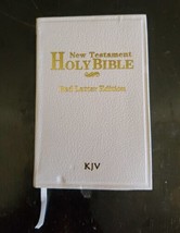 White &amp; Gold Holy Bible New Testament King James Version Pocket Size - $7.66