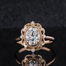 Oval Vintage Engagement Promise Ring, Wedding Rings Art deco ring gift for Her  - £100.46 GBP
