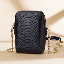 Mini Bag100% Genuine Leather Serpentine Pattern Bag Crossbody Trendy Purses Lady - £79.14 GBP
