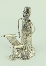 Rabbi Reading &amp; Carrying Torah Sterling Silver Filigree Figurines 925 -  - £291.26 GBP