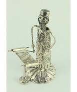 Rabbi Reading &amp; Carrying Torah Sterling Silver Filigree Figurines 925 -  - $509.17 CAD