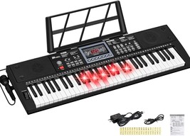 The 24Hocl 61 Keys Keyboard Piano With Lighted Keys For Kids, Teens, Beginners, - £72.67 GBP