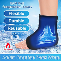 Solid Gel Ankle Foot Ice Pack Wrap New Hot Cold Therapy Ankle Pain Relief  - £12.52 GBP+