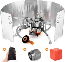 Odoland 6800W Windproof Camp Stove Camping Gas Stove With Windscreen, Fuel - $46.99