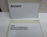 2018 Hyundai Accent Owners Manual [Paperback] Auto Manuals - $53.82