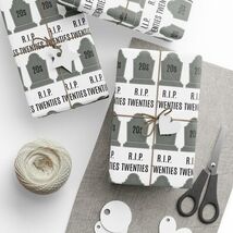 Funny R.I.P 20's Tombstone Pattern Premium Wrapping Paper | 30th Birthda... - $14.85+