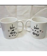 I Love Dogs Paw Print Coffee Mugs - £8.37 GBP