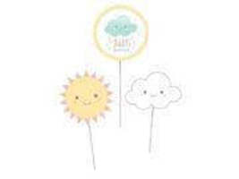 Baby Shower - 12&quot; Sunshine Blue &amp; Yellow Party Centerpiece Sticks - $2.99