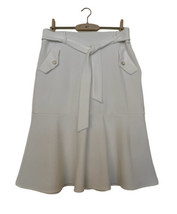 NYCC Size Small Women&#39;s Skirt Elastic Waist Midi Length Ruffled Bottom White - £11.21 GBP