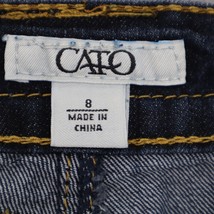 Cato Shorts Womens 8 Blue Capri Denim Flat Front Button Pockets Jeans - £23.20 GBP