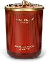 TALENT Candles 8.4oz Jar Candle, Fireside Wood &amp; Glow, Soy Wax Aromatherapy - $24.74