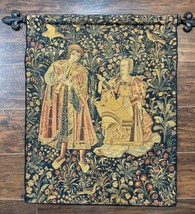 Vintage Belgium Tapestry 2x3 with Red, European Design, Flemish Tapestry - £739.42 GBP