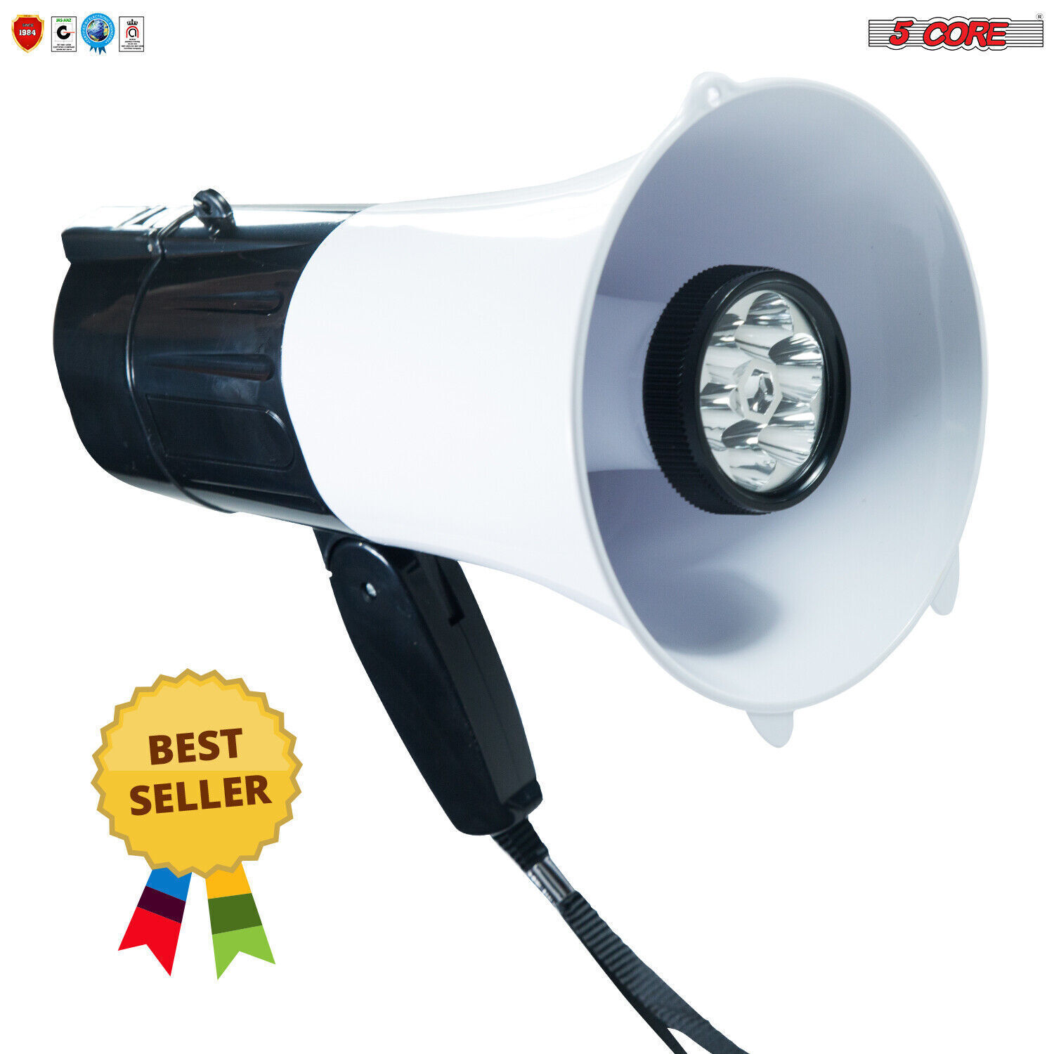 Primary image for Megaphone Handheld with LED lights Bullhorn Cheer Loudspeaker Bull Horn Speaker