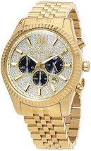 Michael Kors MK8494 Lexington Men Gold Crystal Pave Stainless Chrono Wat... - $155.34 CAD