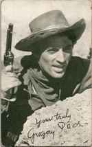 Western Gregory Peck Gun Revolver Arcade BW Photo Vintage Card Cowboy Actor - £15.84 GBP