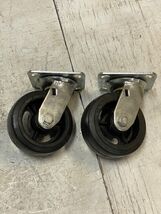 2 Qty of 5"x2" Swivel Casters Polyolefin 4-1/2"x4" Mount (2 Quantity) - $50.17