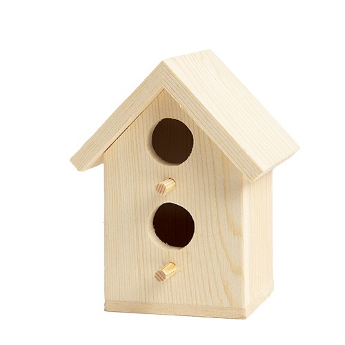 CousinDIY Unfinished Wood Birdhouse 3.25&quot;x2.75&quot;x4&quot;-Double Hole - $7.75