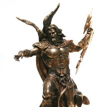 Large Zeus Jupiter Greek King God Thunder Statue Bronze Finish Sculpture 19.68in - £233.36 GBP