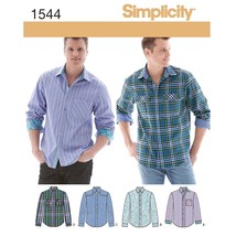 Simplicity 1544 Men's Button Up Dress Shirt Sewing Pattern, 34-42 - £15.17 GBP