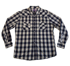 Cinch Modern Fit Pearl Snap Long Sleeve Plaid Shirt Mens XXL Gray Purple - $17.42