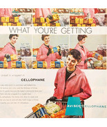 1958 Aviaco Cellophane Plastic Wrap Advertisement Food Storage Kitchen D... - £14.99 GBP