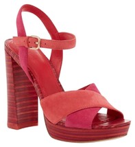 $275 Anthropologie Suede CrissCross Sandals 9 1/2 Bold Pink 9.5 Shoes Pl... - £59.78 GBP
