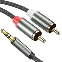 3.5mm to RCA Cable, 16.4FT 2 RCA Male to Aux Audio Adapter Nylon Braided Y Spli - £19.90 GBP