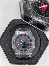 Casi Oak - Custom G-SHOCK &quot;2 Black Coral Jelly&quot; - Casio GA2100 Mod - Uhr 44mm - £101.81 GBP