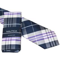 Men's Nautica Tie and Hankie Set Woven Silky Feel #Nautica-2 Lavender image 2