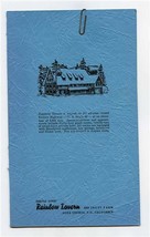 Rainbow Tavern &amp; Trout Farm Menu Soda Springs California 1941 - £68.15 GBP