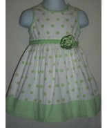 Children&#39;s Place Girls Green White Polka Dot Dress Bloomers EUC Infant 1... - £19.65 GBP
