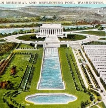 Lincoln Memorial Washington D.C. Postcard Reflecting Pool c1930-40s PCBG8C - $19.99