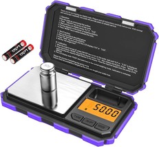 -Purple Keekit Digital Mini Scale, 200G 0.01G Pocket Scale With 50G, And Jewelry - £25.53 GBP
