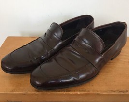 Adam Derrick To Boot New York Brown Leather Slip On Penny Loafers Mens 9... - $39.99