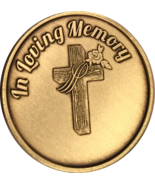 In Loving Memory Cross With Rose Medallion Coin - £1.79 GBP