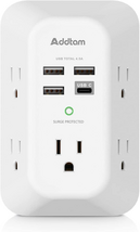 USB Wall Charger Surge Protector 5 Outlet Extender with 4 USB Charging P... - $16.05