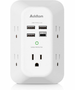 USB Wall Charger Surge Protector 5 Outlet Extender with 4 USB Charging P... - €13,87 EUR