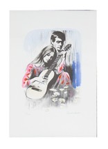 &quot;Playing Guitar&quot; by David Shalev Hand-Colored Lithograph on Paper LE of 150 CoA - £142.63 GBP