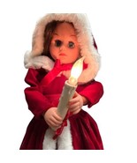 Animated Christmas Caroler Victorian 24&quot; Vintage Lighted Rennoc Illuminated - £37.02 GBP