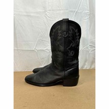 Dan Post Black Leather Western Cowboy Boots Boys Youth Sz 5.5 D - £24.12 GBP
