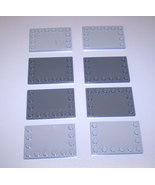 8 Used LEGO 4 x 6  Medium &amp; Dark Stone Tile With Studs on Edges Plate 61... - £7.82 GBP