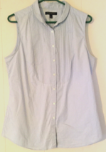 Banana Republic women 12 shirt button-up light blue sleeveless - £7.48 GBP